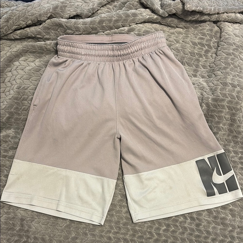 Nike Beige and Cream Logo Shorts